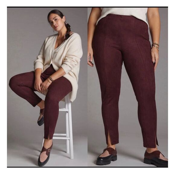 Avec Les Filles x Anthropologie Faux Suede Pants – Plum/Prune – Size 3X - Picture 4 of 7